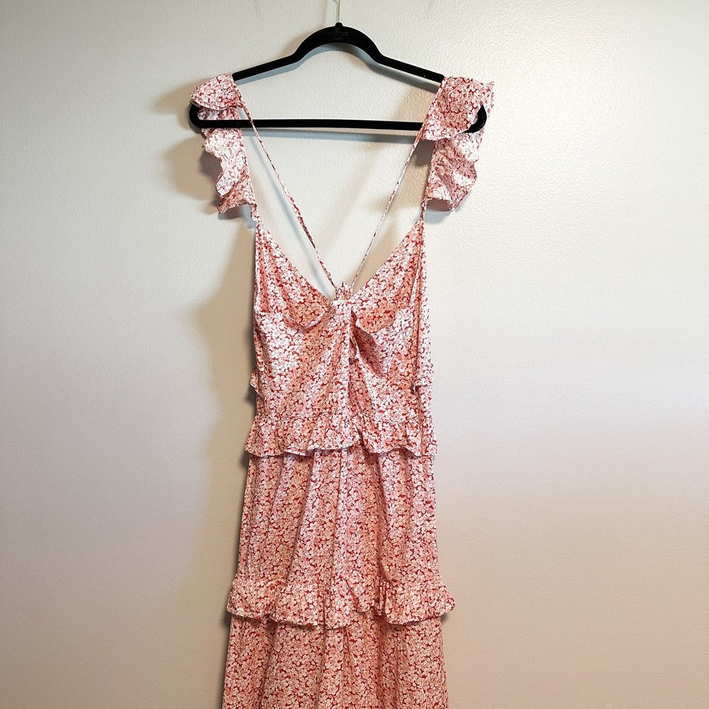 Petal & Pup Blush Pink Floral Ruffle Midi Dress - Picture 11 of 11